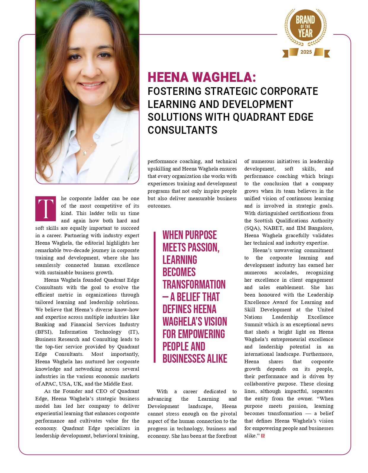 Business Outreach Award